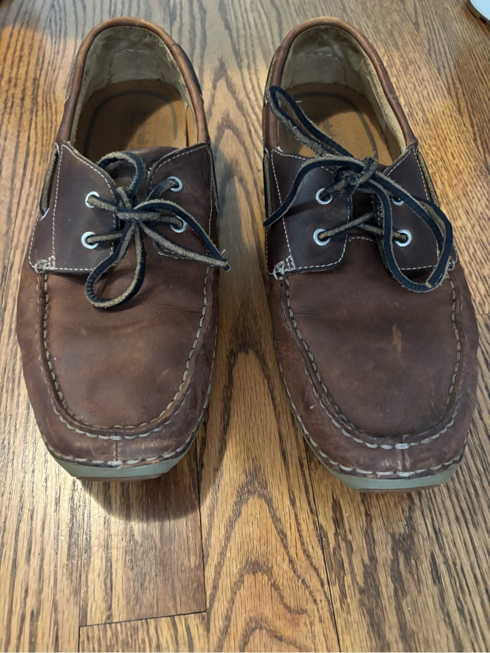 Timberland Men's Classic 2-Eye Brown Leather Boat Shoes - Size 10.5 M